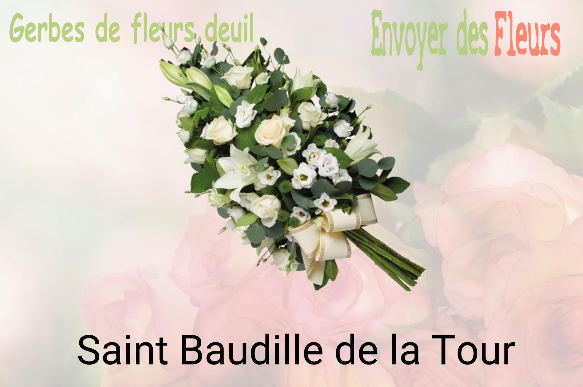 Gerbe de fleurs de deuil livrée à Saint-Baudille-de-la-Tour